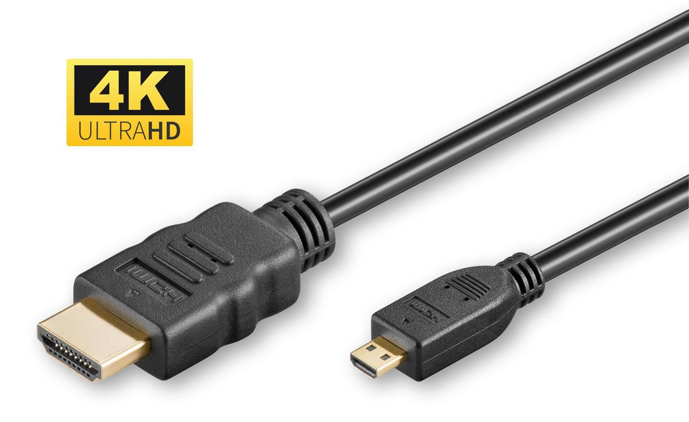 Hdmi 1.4 A-D Cable, 2m Gold Plated Connector With
