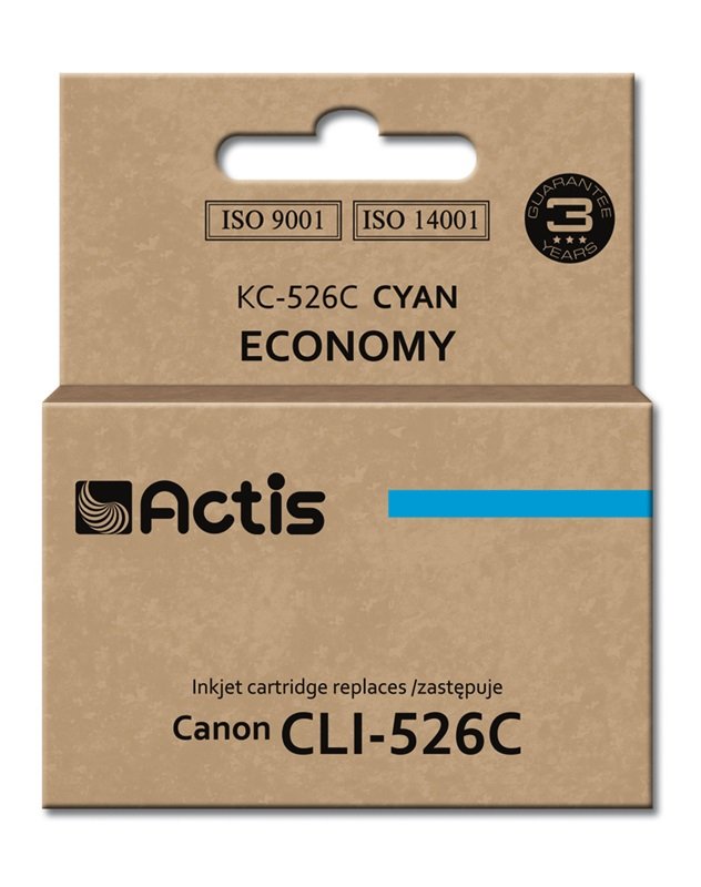 Tinta Actis Kc-526c (Reemplazo De Canon Cli-526c - Estándar - 10 Ml - Cyan)