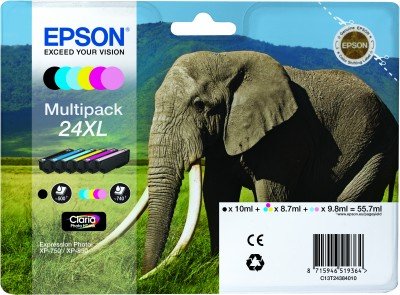 Epson Tinta Bk/C/M/Y/C Claro / M Claro Claria Photo Hd Ink Expression Photo Xp-950 - 24xl (Multipack 6)