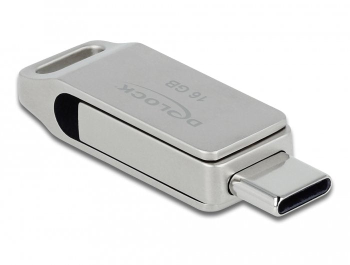 Pendrive Delock Usb 3.2 Gen 1 Usb-C + Tipo A De 16 Gb - Carcasa De Metal