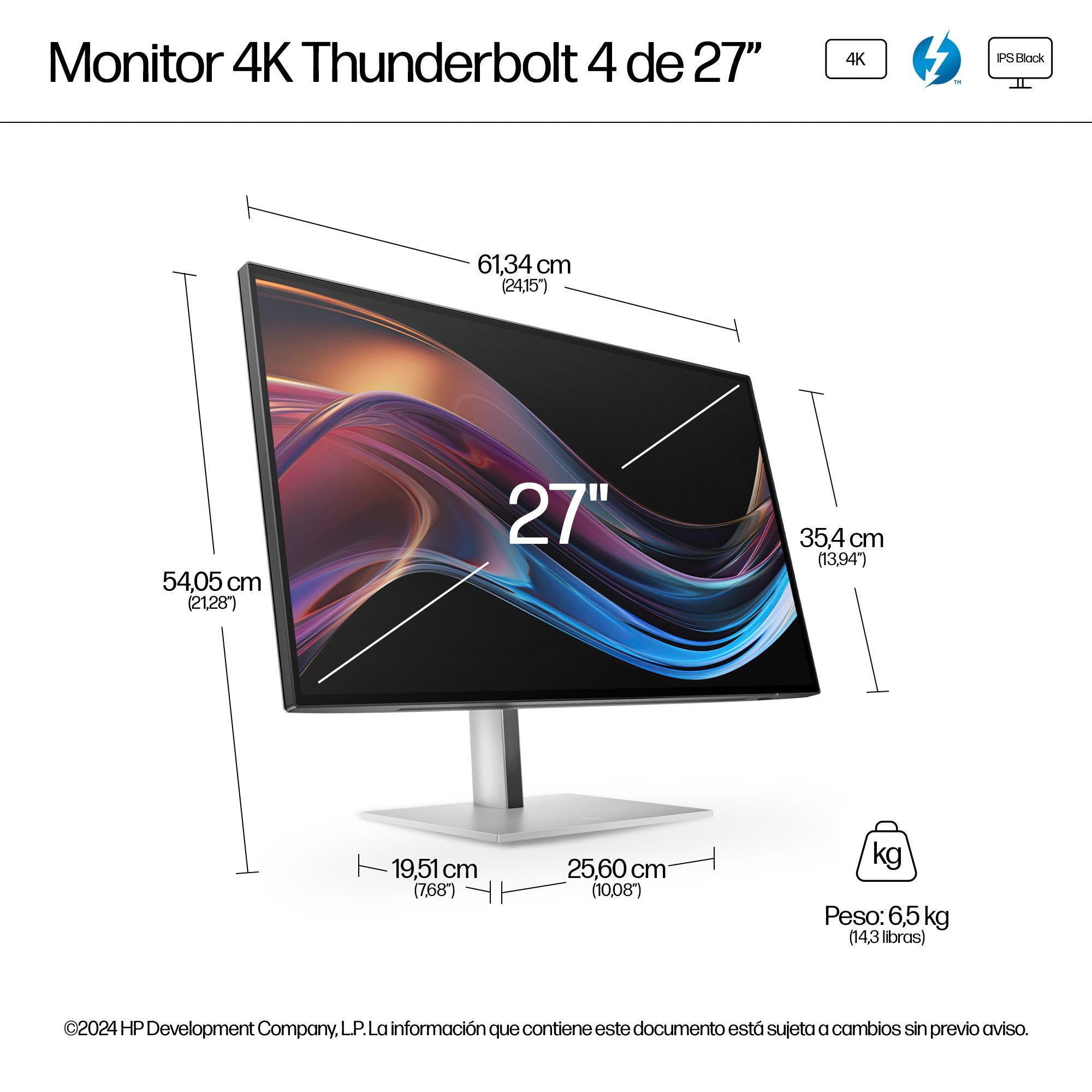 EAN 0197497766219 - HP Series 7 Pro 27 inch 4K Thunderbolt 4 Monitor - 727pk pantalla para PC 68,6 cm (27") 3840 x 2160 Pixel imagen 4