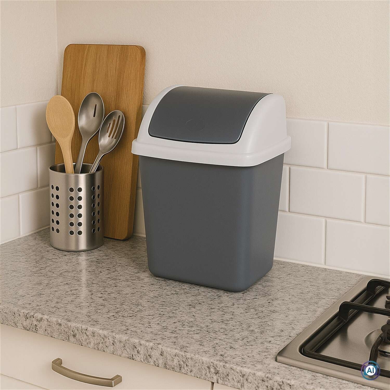 EAN 4002390095808 - MAUL 9520587 papelera 5 L Rectangular Plástico, Polipropileno (PP) Gris Oscuro, Blanco imagen 4