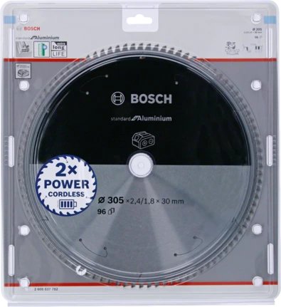 Hoja De Sierra Circular Bosch Professional Standard Para Aluminio, Ø 305 Mm, Orificio 96z 30 Mm, Para Sierras Ingletadoras A Batería 2608837782