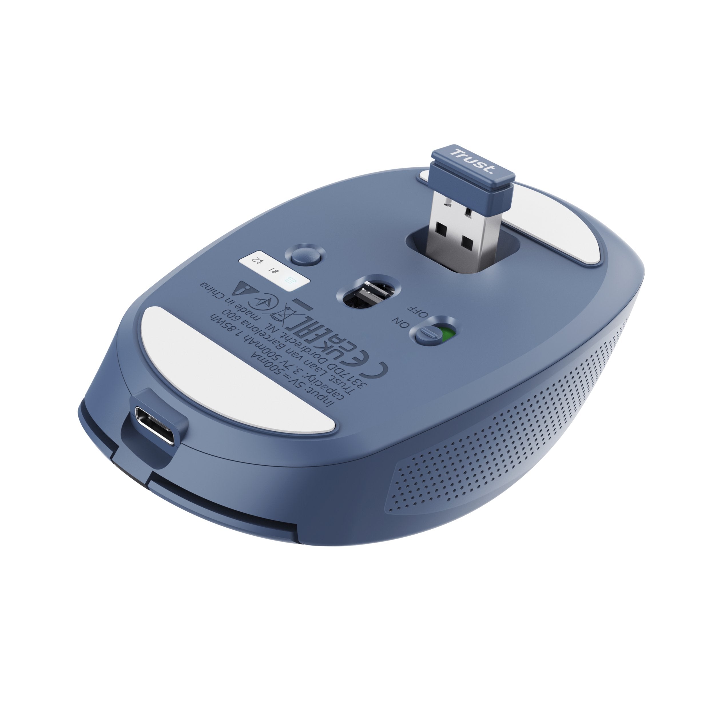 Ratón Inalámbrico Por Bluetooth Trust Ozaa Compact Wireless Batería Recargable Hasta 3200 Dpi Azul