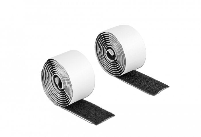Klettband Selbstklebend Mit Haft- Und Flauschband L 1 M X B 25 Mm Schwarz
