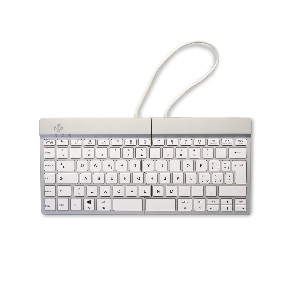 EAN 8719274492269 - R-Go Tools R-Go Split Break v2 teclado Universal USB + RF Wireless + Bluetooth QWERTY Italiano Blanco imagen 6