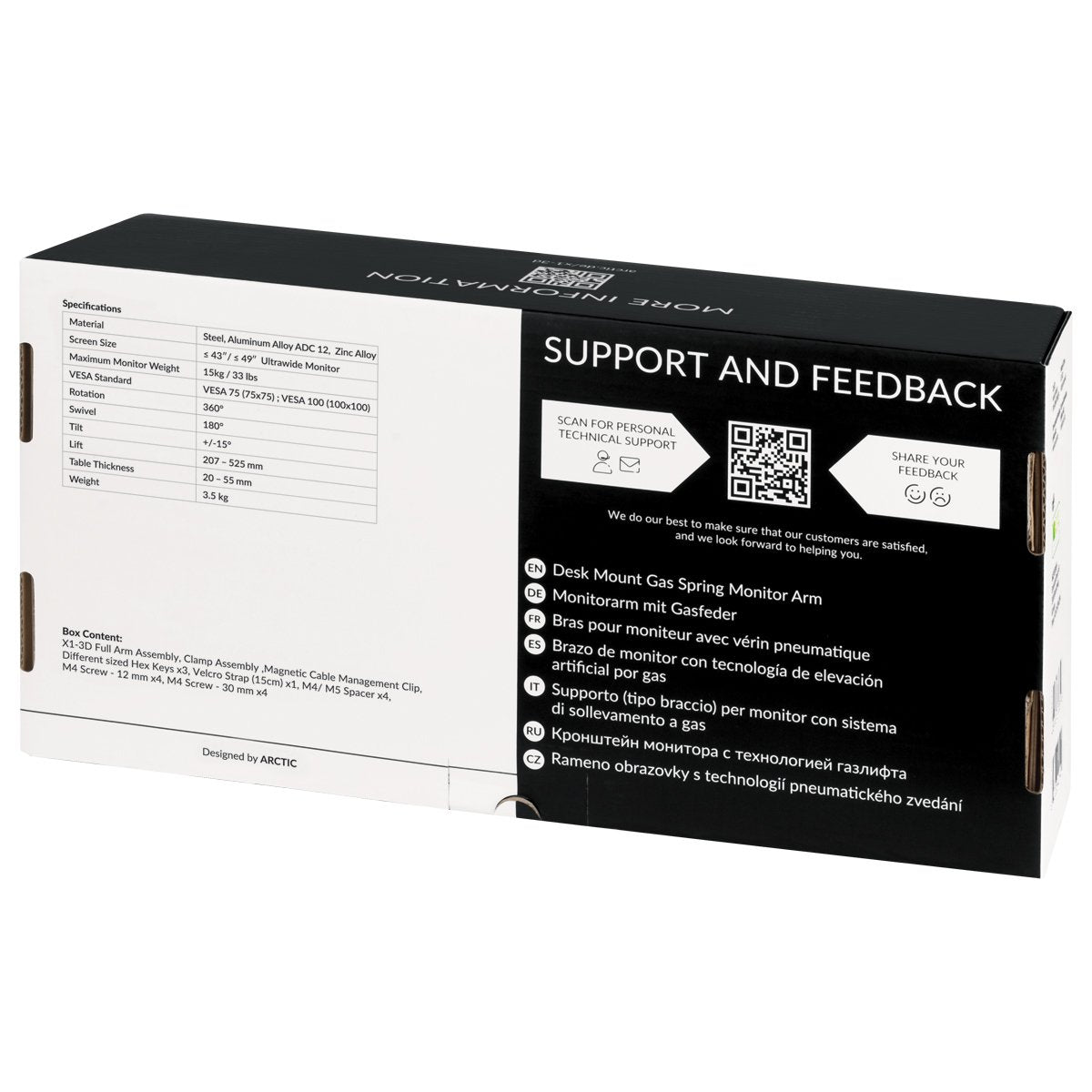 EAN 4895213703598 - ARCTIC X1-3D 109,2 cm (43") Escritorio Negro imagen 9