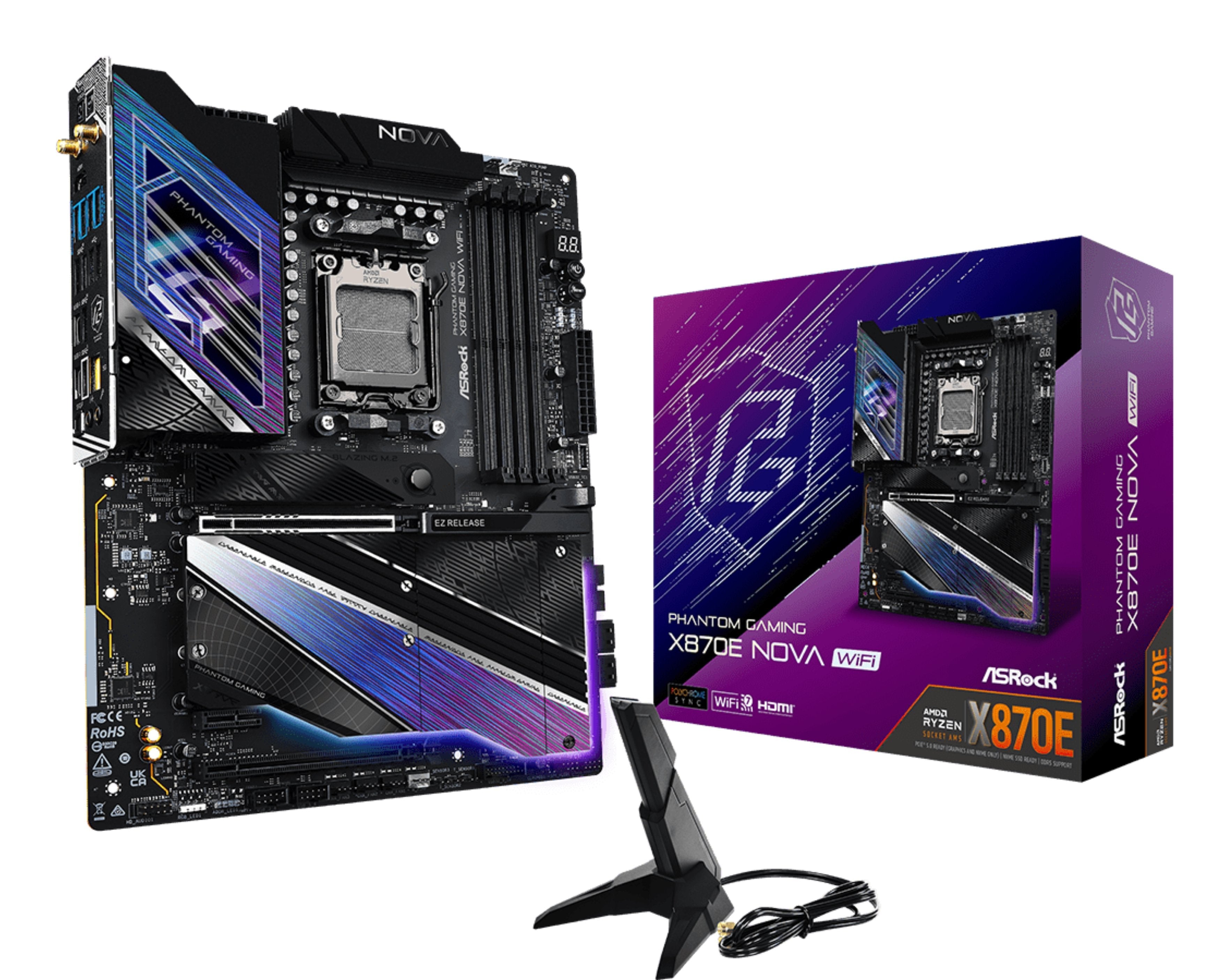 EAN 4710483949654 - Asrock MK X870E NOVA WIFI AMD X870E Zócalo AM5 ATX imagen 1