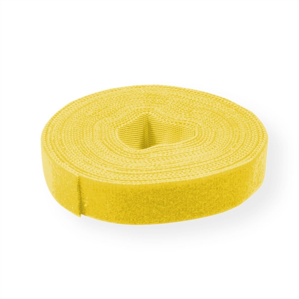 Cinta De Velcro A Rollo 10mm Amarillo 25m