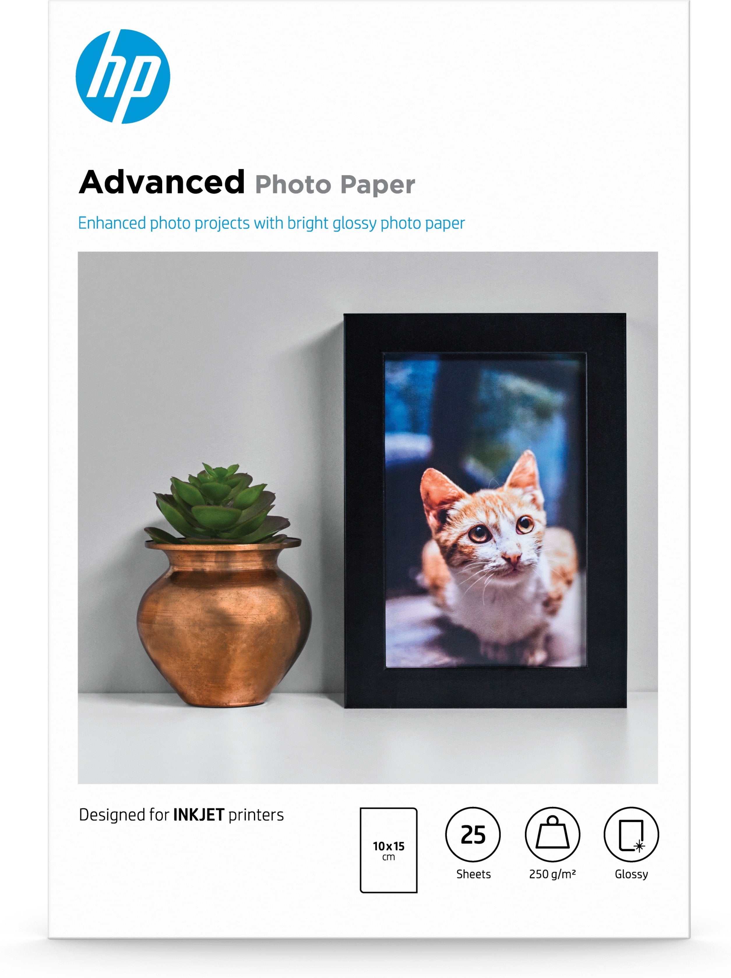 EAN 0882780349599 - HP Advanced Glossy Photo Paper-25 sht/10 x 15 cm borderless Blanco imagen 1