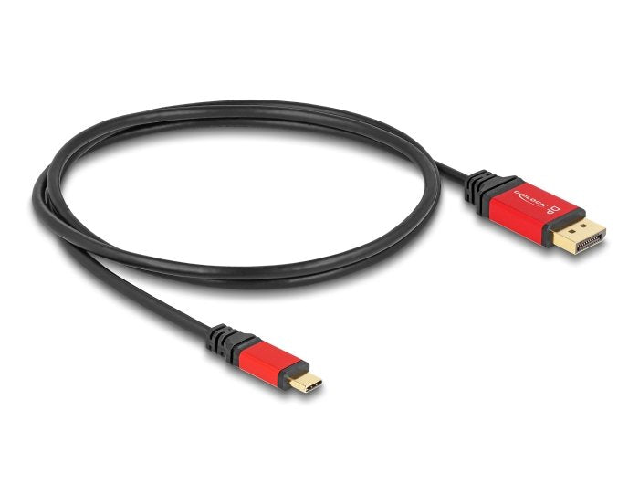 Delock 80092 Cable Usb Type-C A Displayport (Modo Dp Alt) 8k 30 Hz Con Función Hdr 1 M Rojo