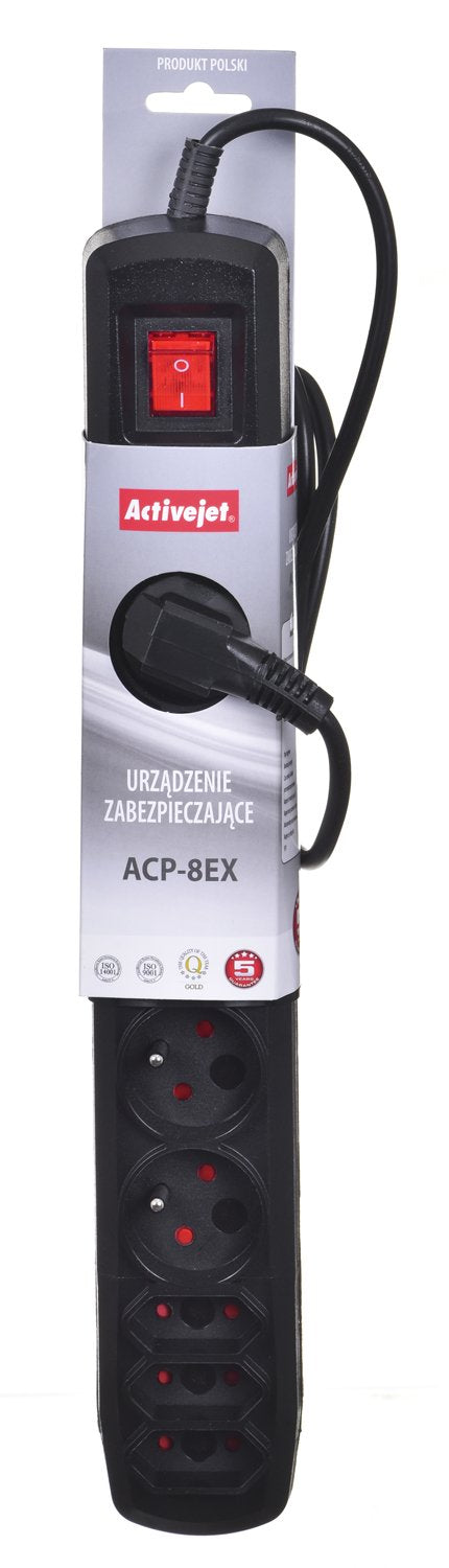 EAN 5901452125837 - Activejet APN-8G/1,5M-BK base múltiple 8 salidas AC Interior Negro imagen 3