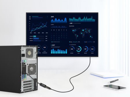 EAN 766623153713 - Manhattan 153713 cambiador de género para cable DisplayPort HDMI Negro imagen 6