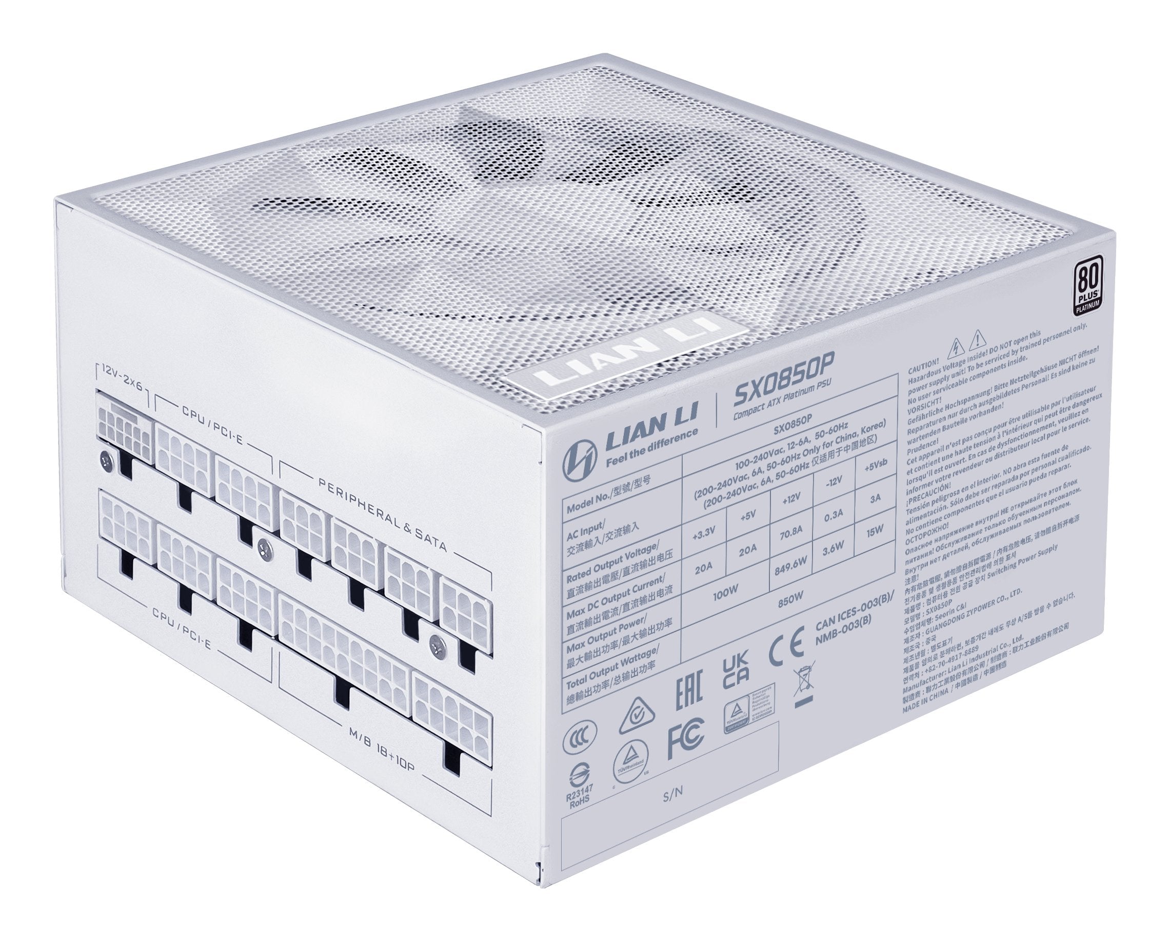 Fuente Alimentacion Atx 850w Lian Li Sx850p White Platinum