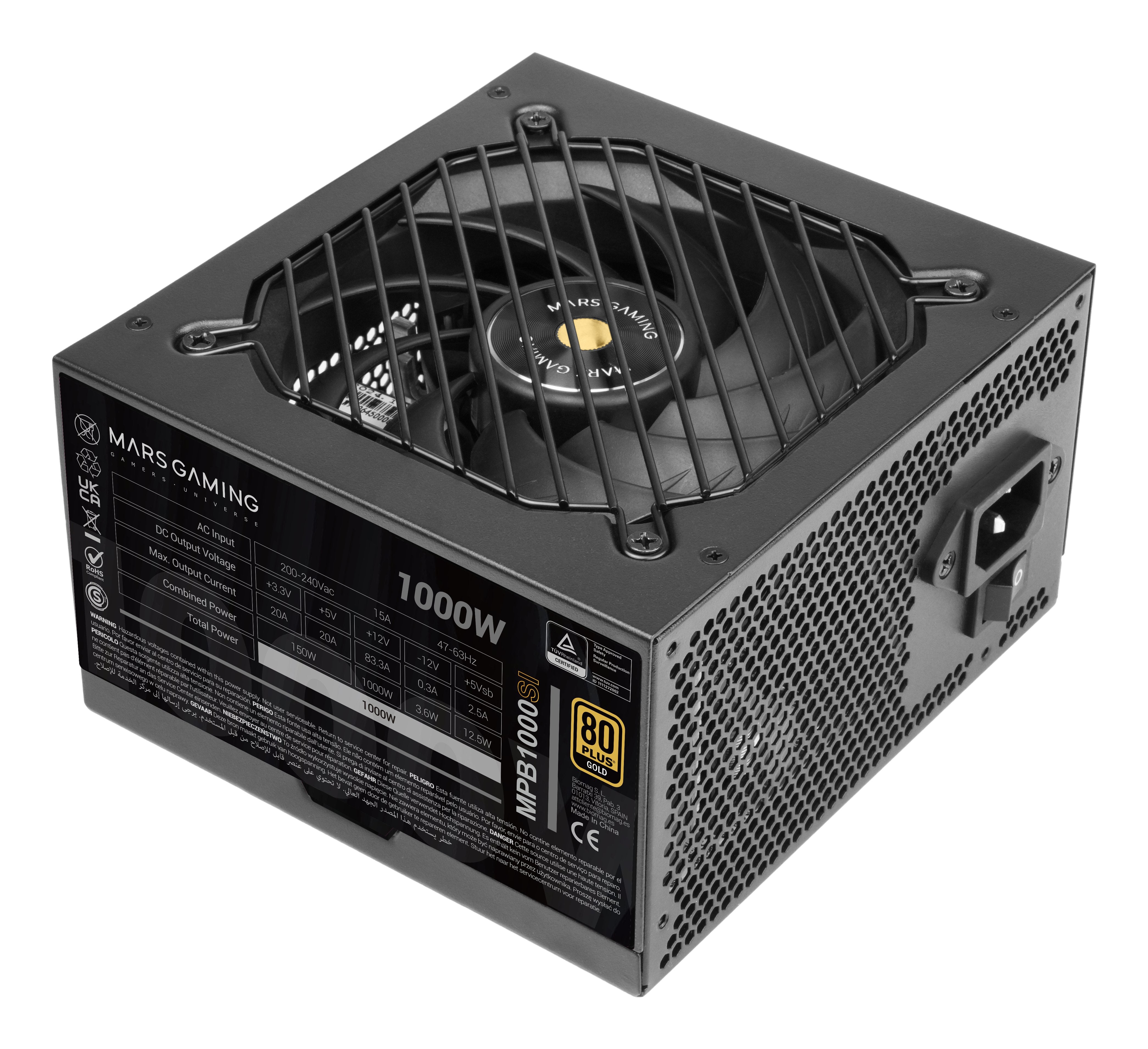 Fuente De Alimentación Mars Gaming Mpb1000si 1000 W 24-Pin Atx Atx Negro