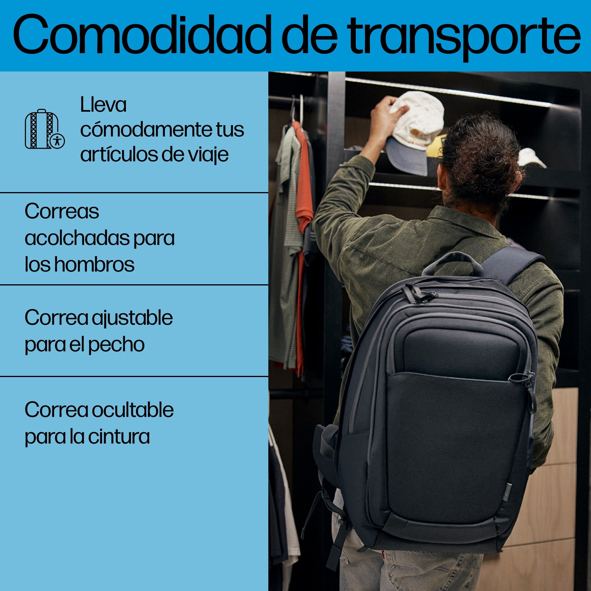 EAN 0198122966868 - HP Travel Plus 30 Liter 17 Laptop Backpack 43,9 cm (17.3") Azul imagen 8