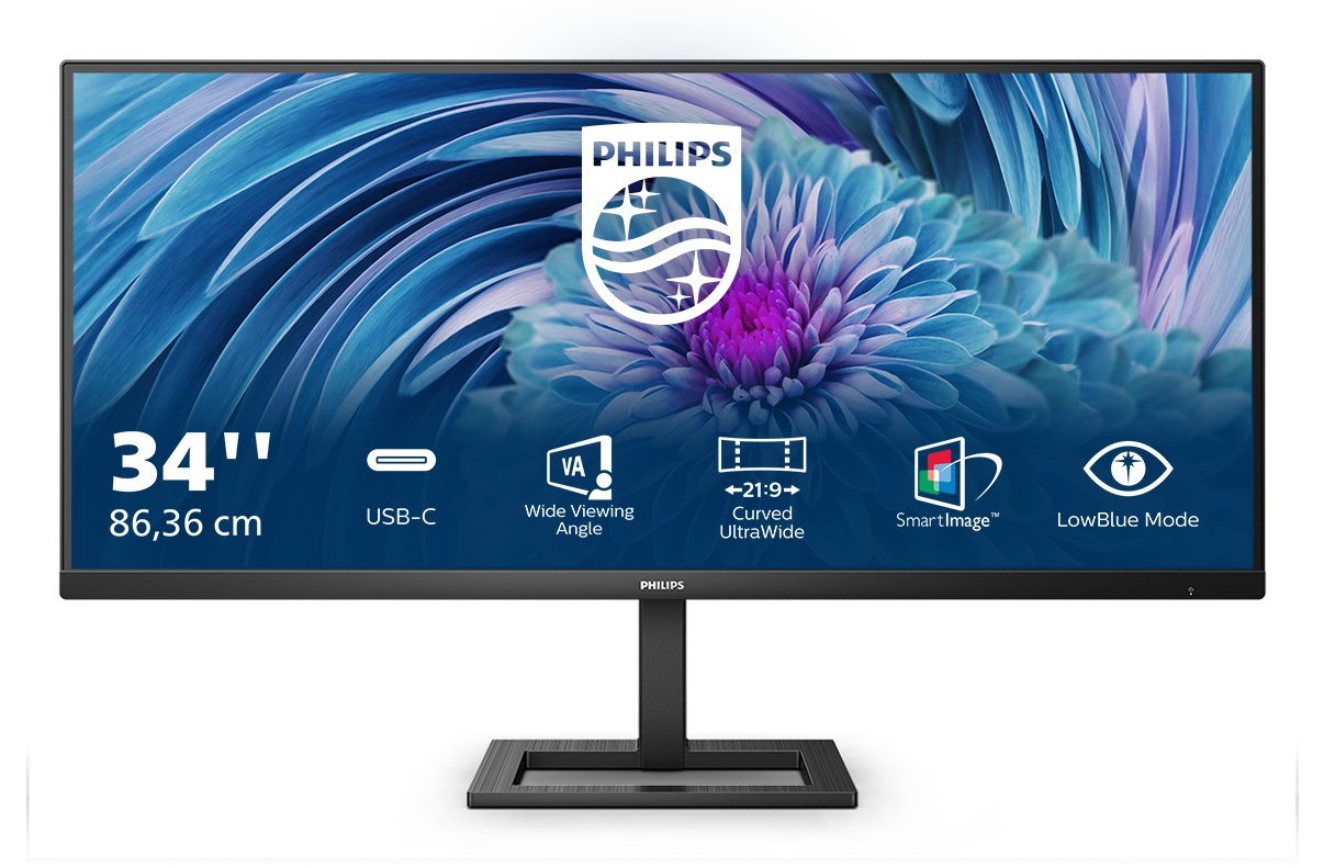 Philips E Line 346e2lae/00 Led Display 86,4 Cm (34") 3440 X 1440 Pixeles Wide Quad Hd Lcd Negro