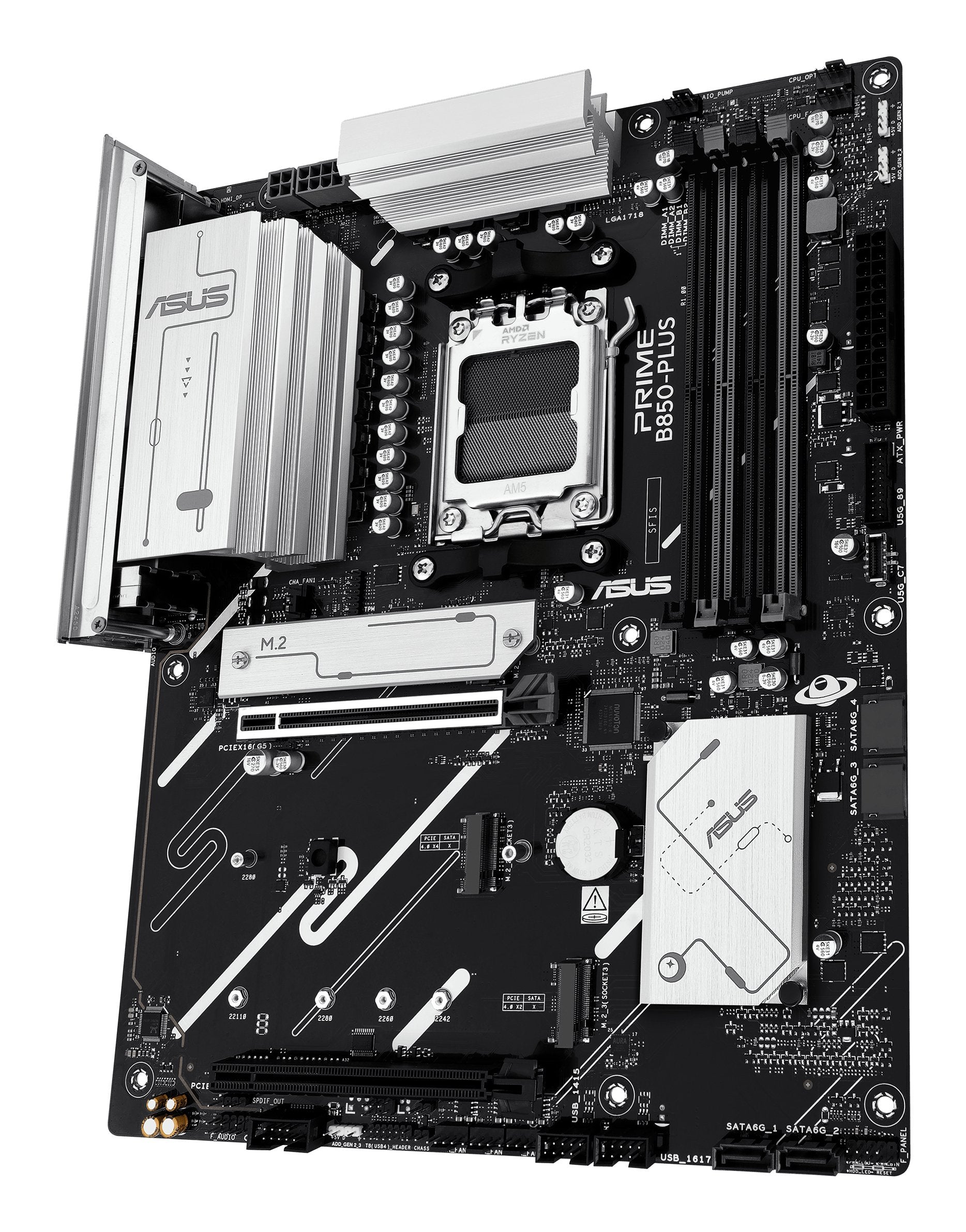Mainboard Asus Amd B850 Sam5 Atx Memory Ddr5 Memory Slots 4 1xpci-Express 4.0 16x 1xpci-Express 5.0 16x 3xm.2 1xhdmi 1xdisplayport 2xusb 2.0 5xusb 3.2 1xusb-C 1xrj45 3xaudio Port Primeb850-Plus