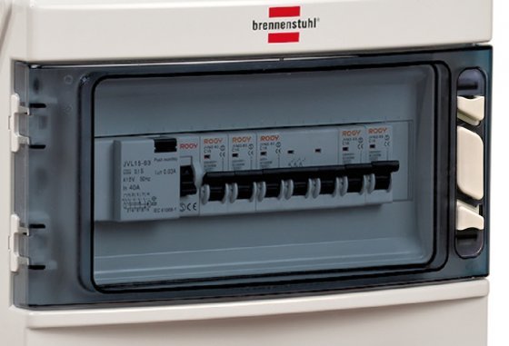 Brennenstuhl-1154900021-Distribuidor De Corriente Portátil Ip44 Para Uso En Obra Y Pemanente En Exteriores Con Disyuntor Fi, Enchufes Cee 1x32a + 2x16