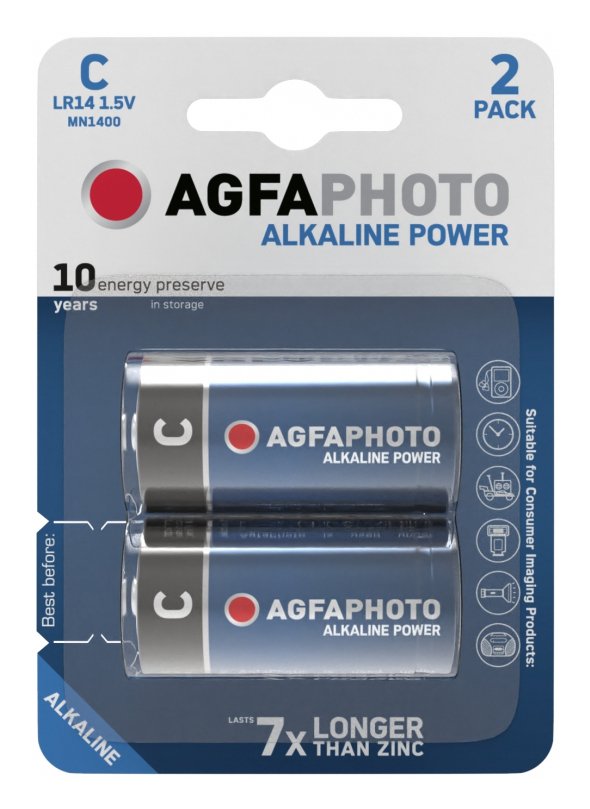 Agfaphoto Bateria Alkaline, Baby, C, Lr14, 1.5v