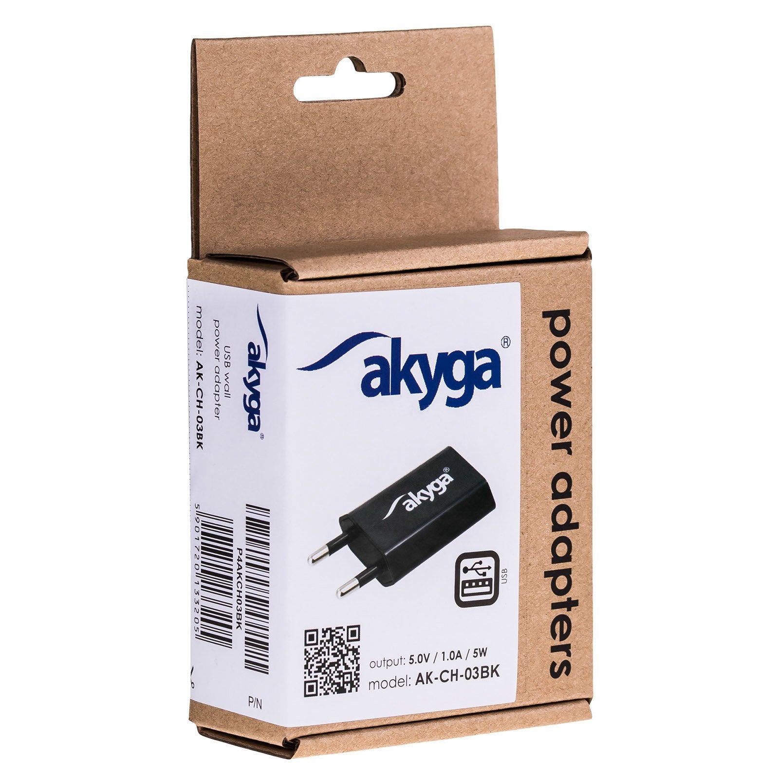 Cargador Usb Akyga Ak-Ch-03bk 240v 1000ma 1xusb Negro