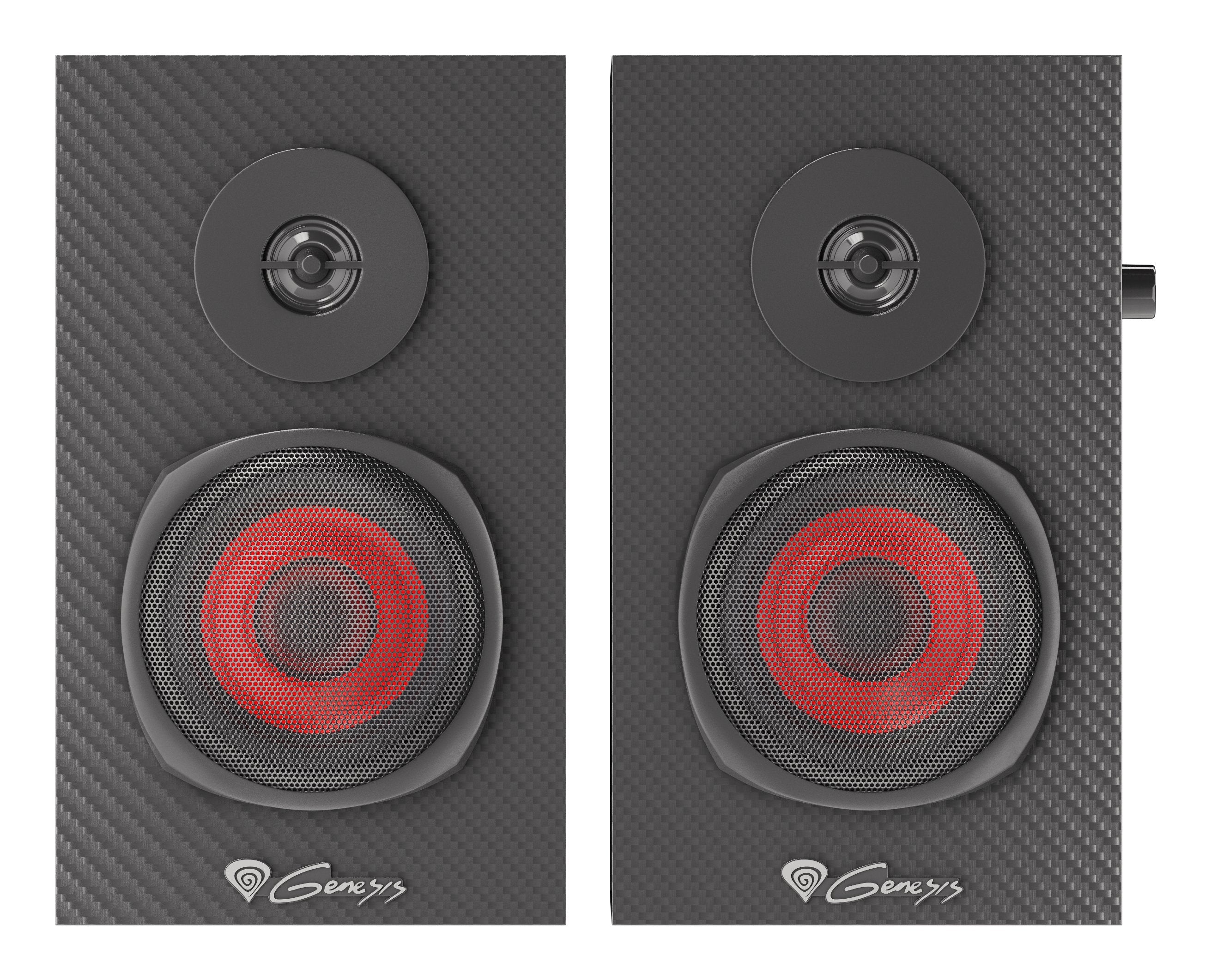 Natec Altavoces 2.0 Genesis Helium 200 10 W Negro, Rojo Alámbrico