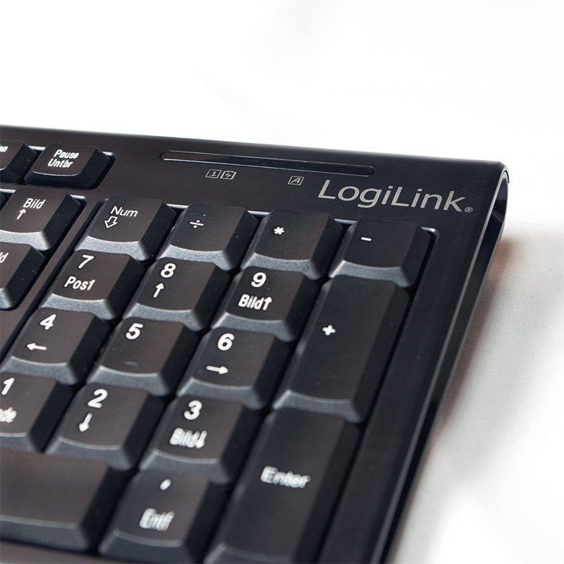 Teclado Aleman Logilink Id0104 Rf Inalámbrico Qwertz Negro