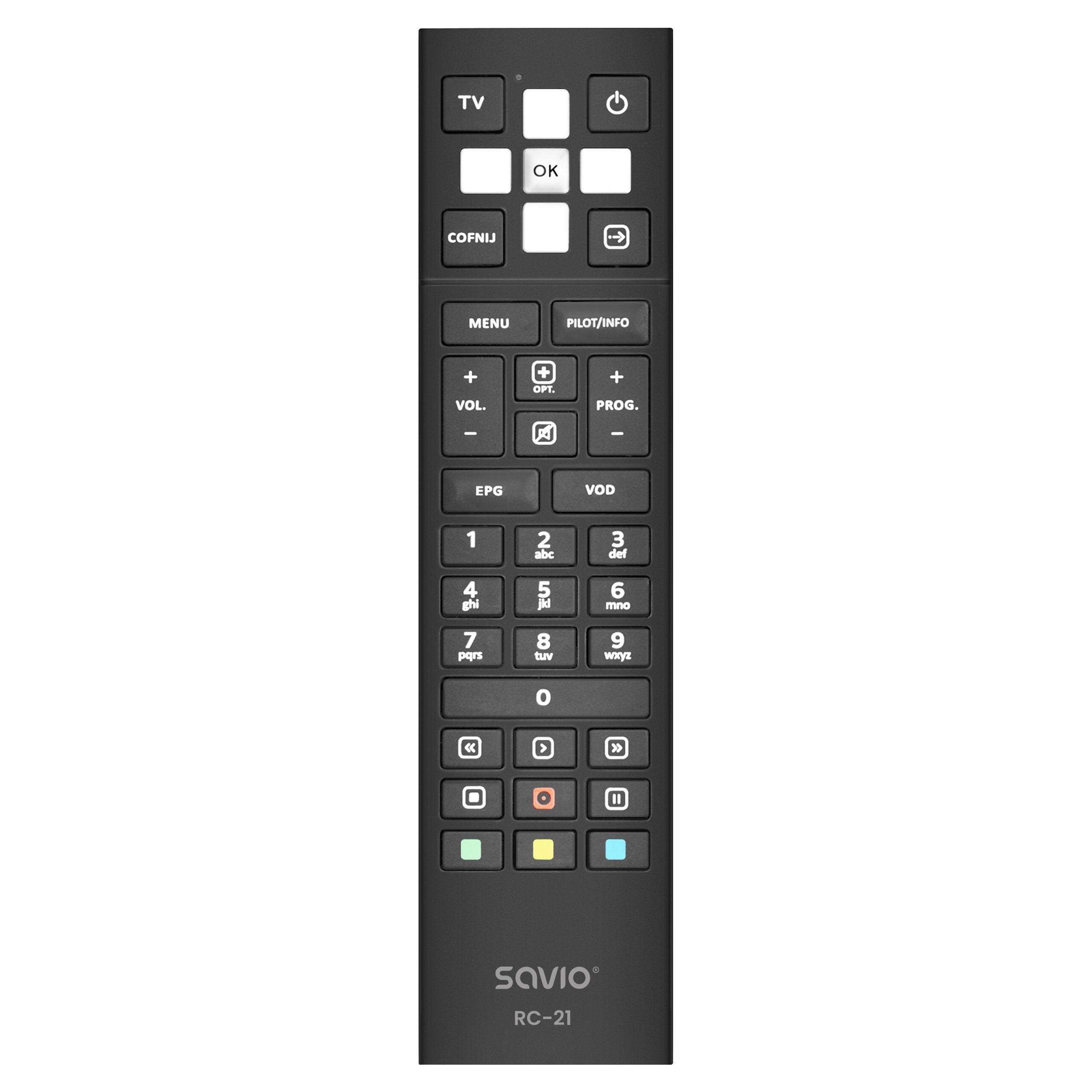 EAN 5901986049562 - Savio RC-21 mando a distancia IR inalámbrico Receptor de televisión Botones imagen 1