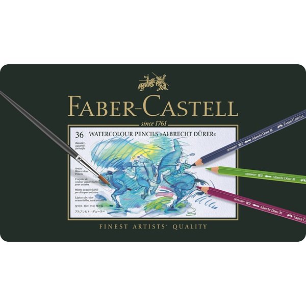 Faber-Castell - Lápices Acuarelables Alberto Durero - Caja De Hojalata De 36 (117536)