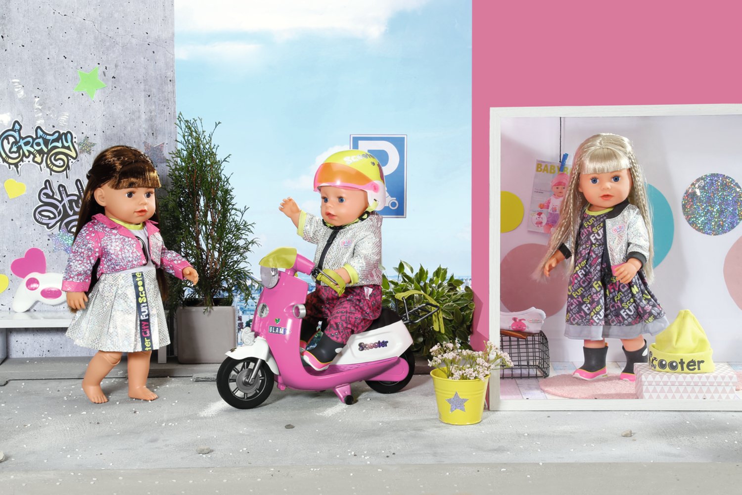 Zapf Creation Baby Born® City Deluxe Scooter Combo, Accesorios Para Muñecas 830215