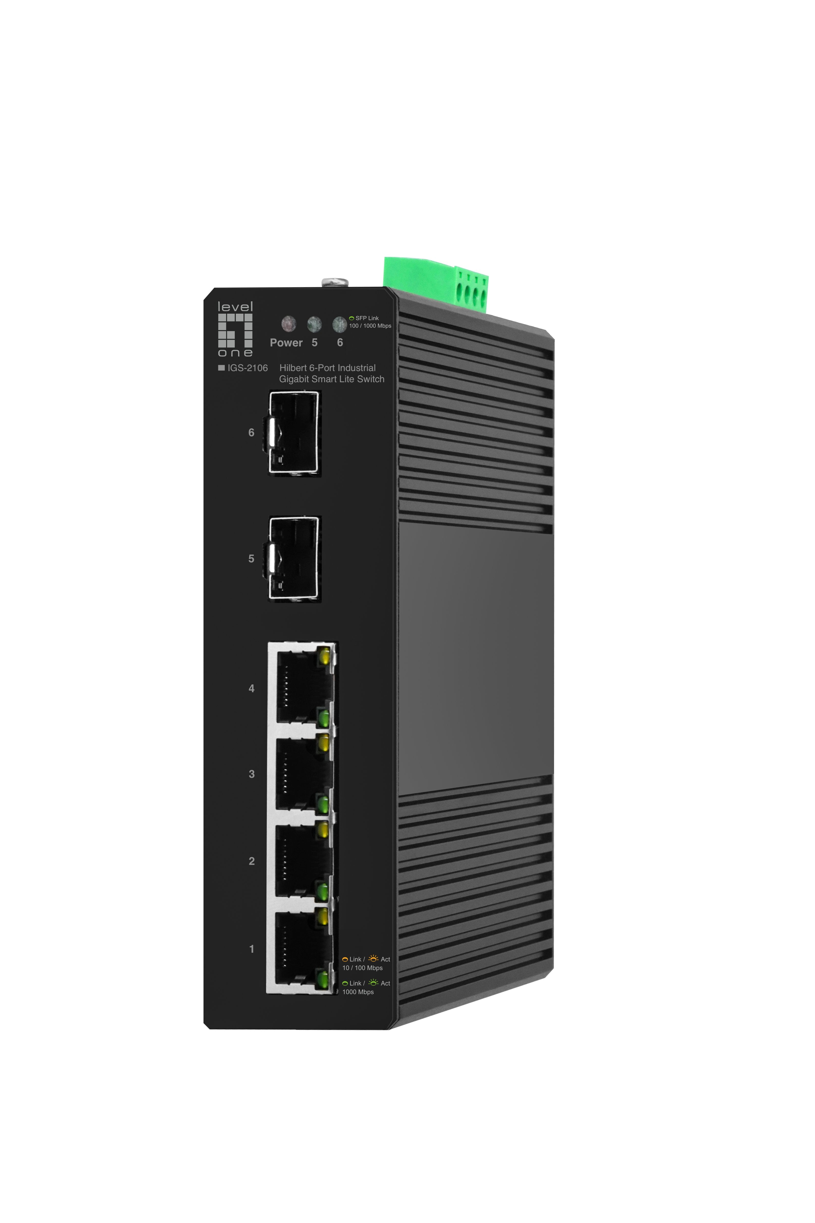 Levelone Switch 6x Ge Igs-2106 2xsfp, 4xrj45 Negro