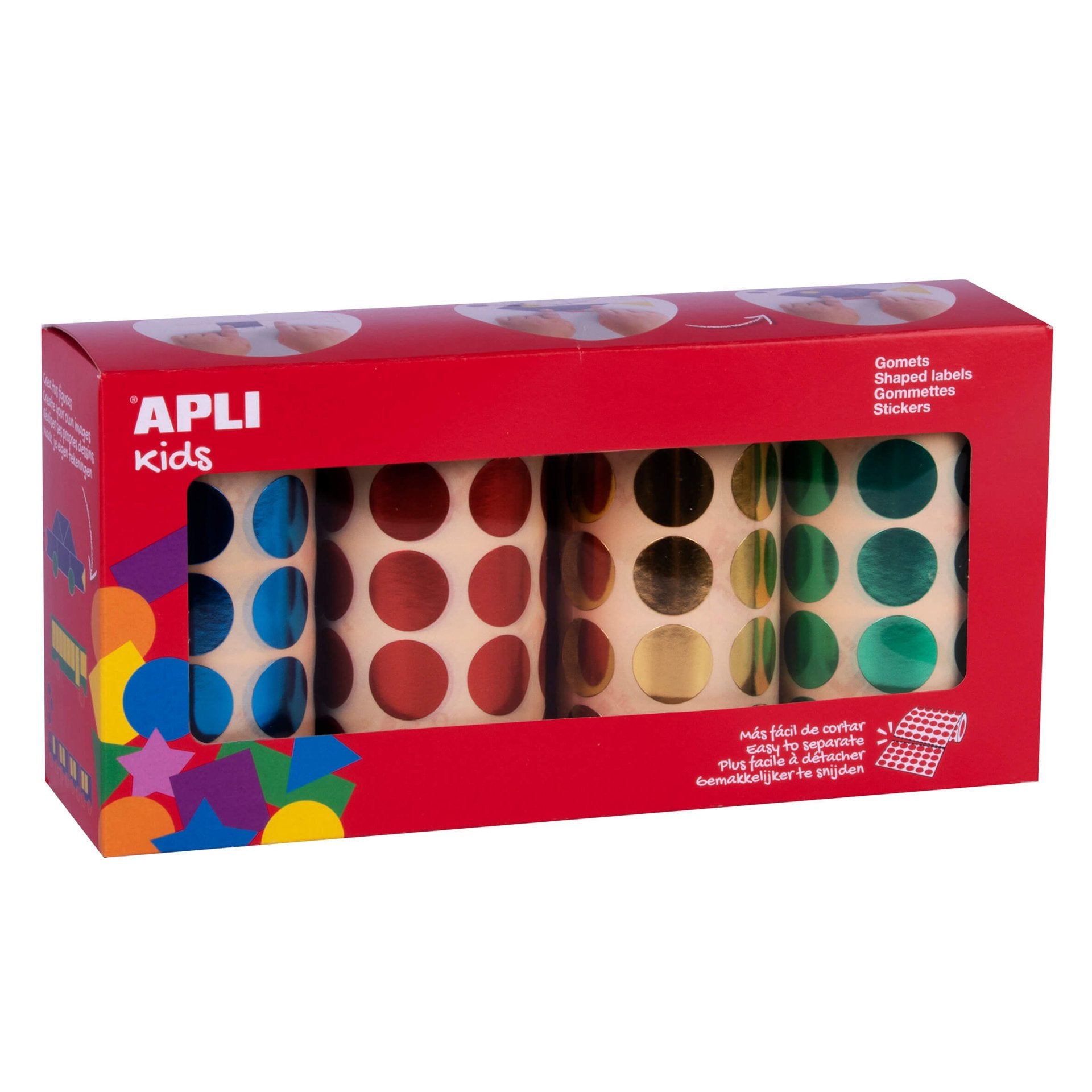 EAN 8410782024101 - APLI 102410 etiqueta autoadhesiva Alrededor Permanente Azul, Verde, Rojo, Amarillo imagen 1