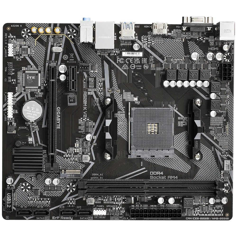 Placa Base Gigabyte A520m K V2 Am4 Matx 2xddr4 Pcie 4sata Hdmi Vga 4usb32 4usb2 M2