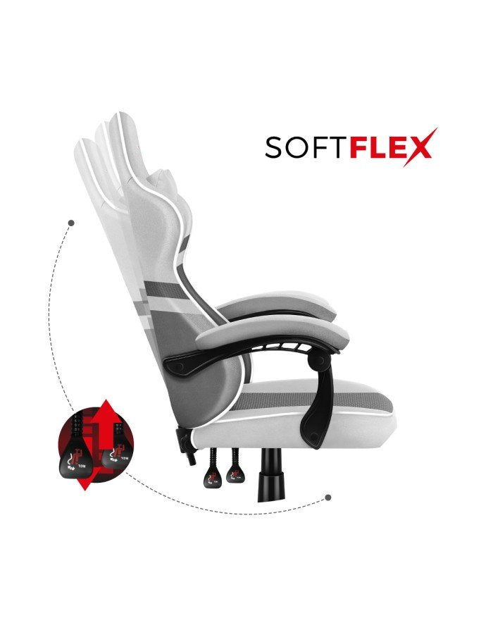 EAN 5903796013191 - Huzaro FORCE 4.4 Silla para videojuegos de PC Asiento (de seguridad) de butaca Gris, Blanco imagen 13