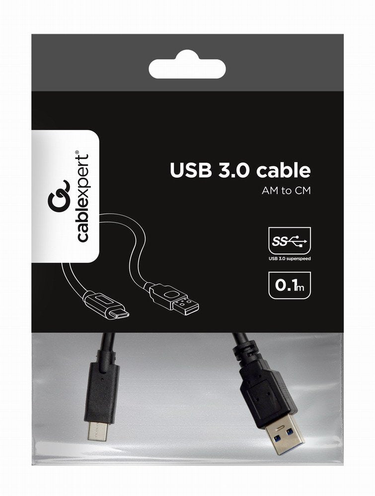 Gembird Cable Usb 3.0 -> Type-C (Am/Cm), 0.1m, Negro