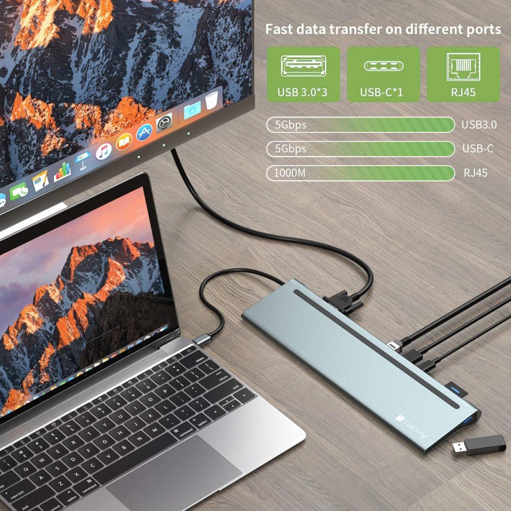 EAN 8059018365368 - Techly IUSB31C-DOCK12DPHD base para portátil y replicador de puertos Alámbrico USB 3.2 Gen 1 (3.1 Gen 1) imagen 5