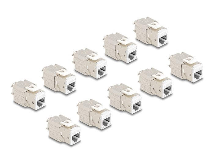 Delock Keystone Modulo Rj45 Hembra A Lsa Cat.6a Blanco Set 10 Piezas