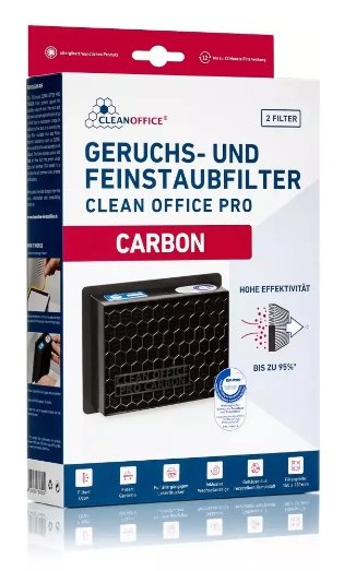 Clean Office Drucker Feinmaubfilter Carbon 150x120x50mm 2er