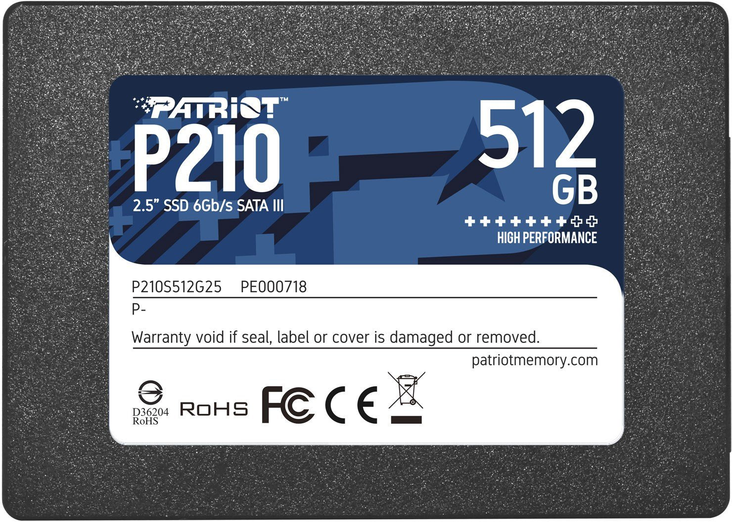 EAN 0814914026816 - Patriot Memory P210 512 GB 2.5" Serial ATA III imagen 1