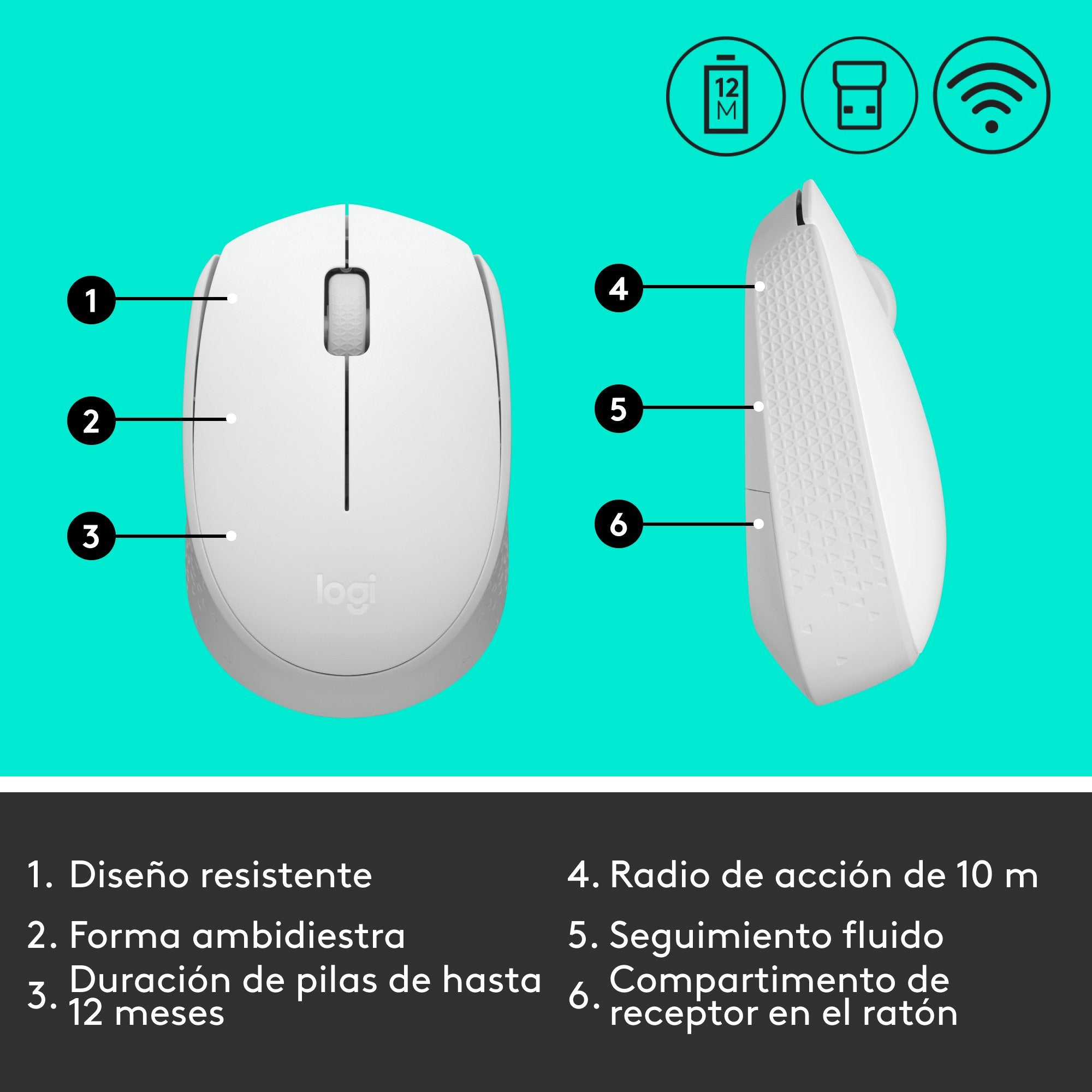 EAN 5099206108790 - Logitech 910-006867 ratón Oficina Ambidextro RF inalámbrico Óptico imagen 10