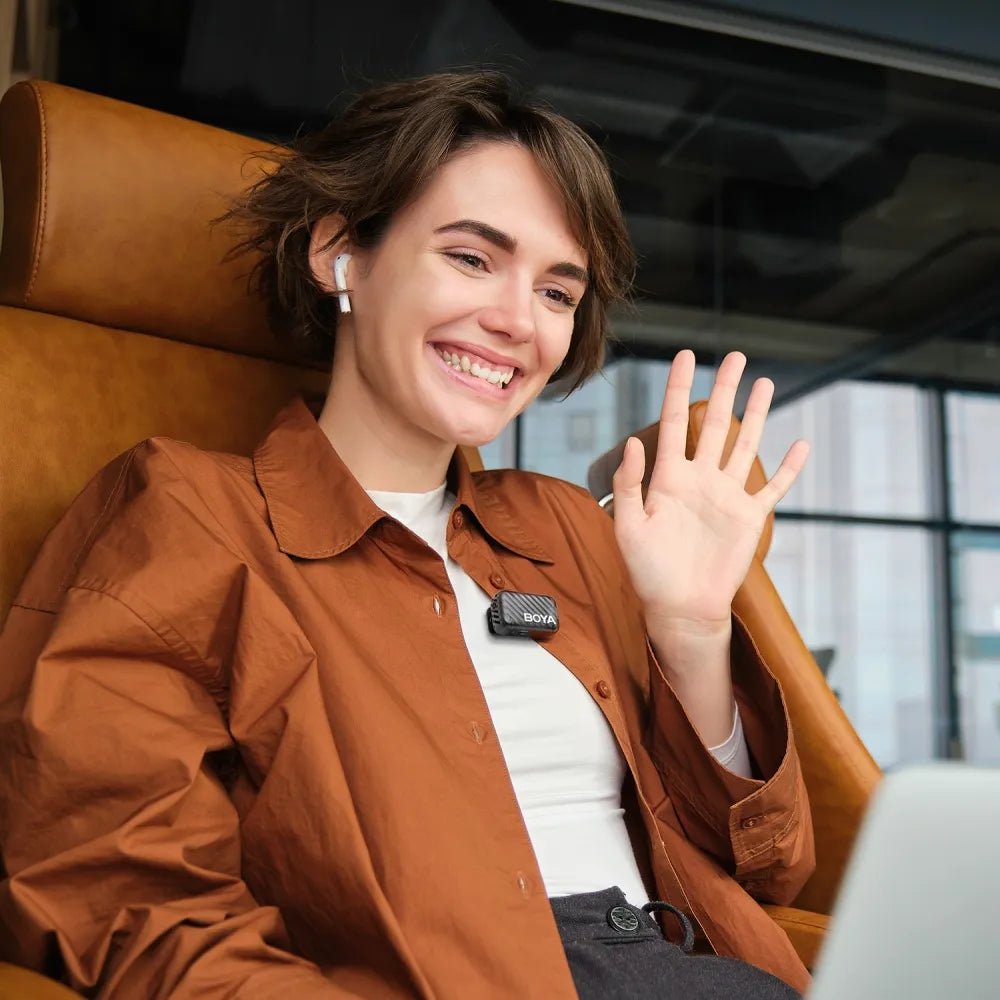 Boya Microphone Wireless Boyamic 2-02 2.4ghz, Ai Powered Noise Cancellation With 2 Receivers And 1 Transmitter (Type-C) Black Eu