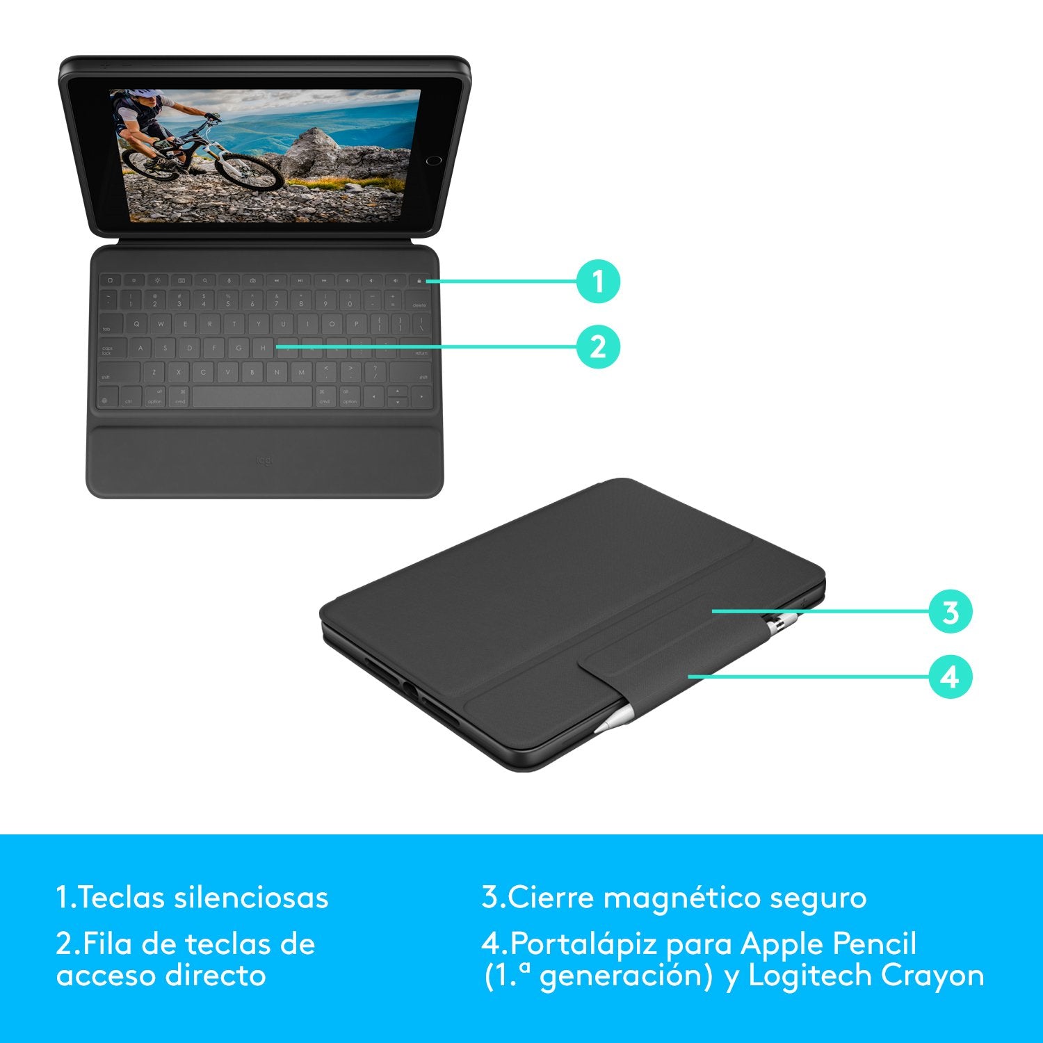 EAN 5099206087576 - Logitech 920-009317 teclado para móvil QWERTY Español Smart Connector Grafito imagen 12