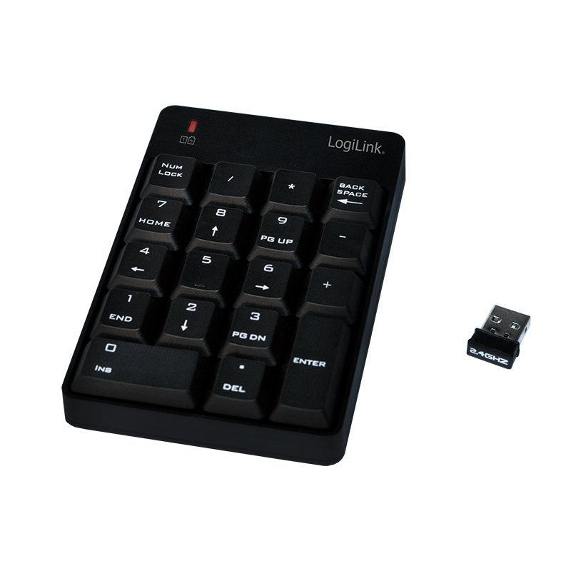 Logilink Teclado Numerico Rf Wireless, Con 18 Teclas, Negro