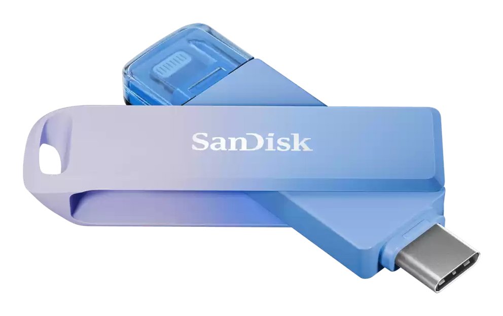 Sandisk Creator Phone Drive Unidad Flash Usb 128 Gb Usb Type-C / Lightning 3.2 Gen 1 (3.1 Gen 1) Azul, Lila