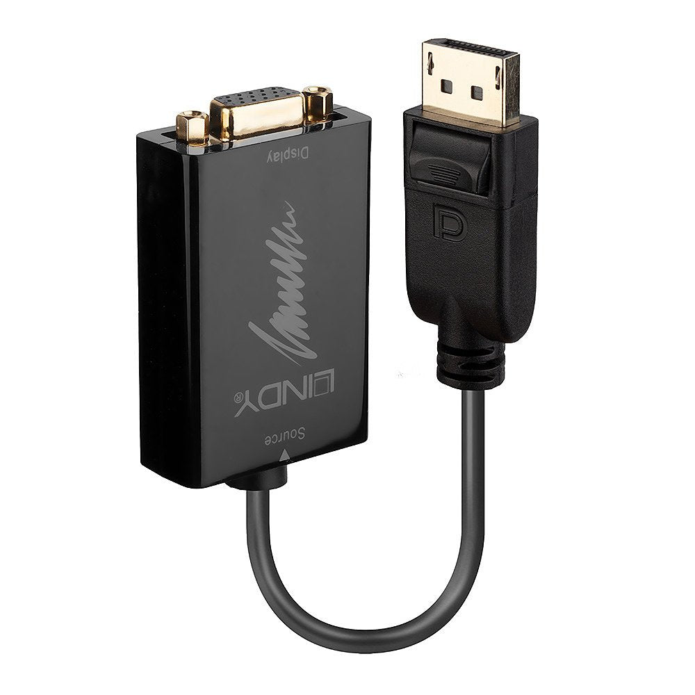 Lindy 41006 Adaptador De Cable De Vídeo 0,15 M Vga (D-Sub) Displayport Negro
