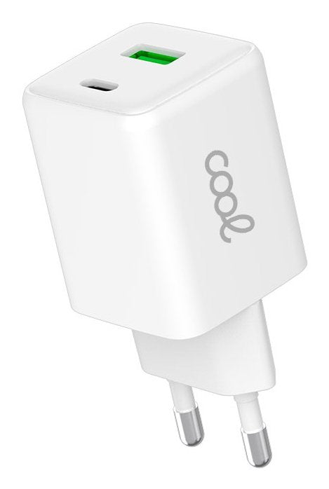 Cool Cargador Red Universal Ultra Fast Dual (Pd) Tipo-C + Usb (45w) Gan Blanco