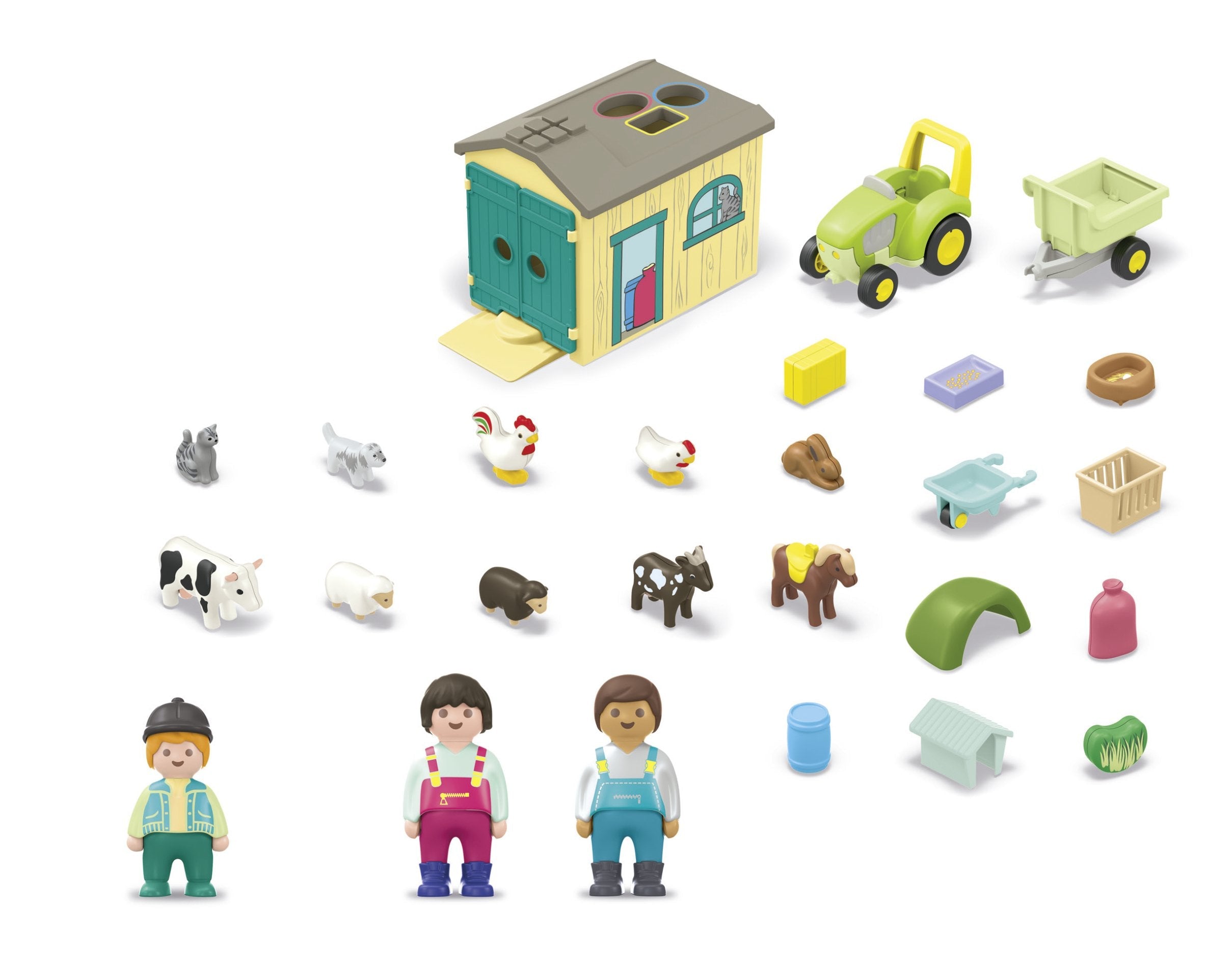 Playmobil Junior Aventura En La Granja Con Tractor Remolque Y Animales