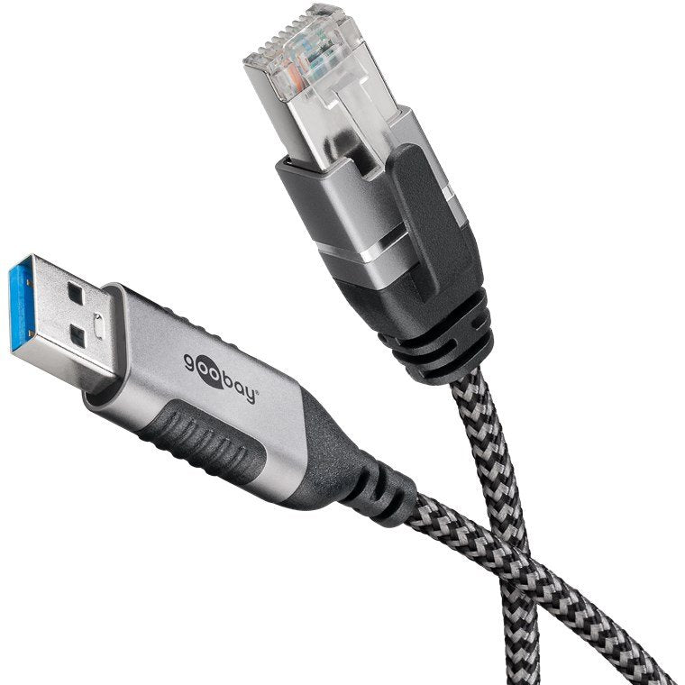 EAN 4040849743948 - Goobay 74394 cambiador de género para cable USB 3.0 type A RJ45 Negro, Plata imagen 2