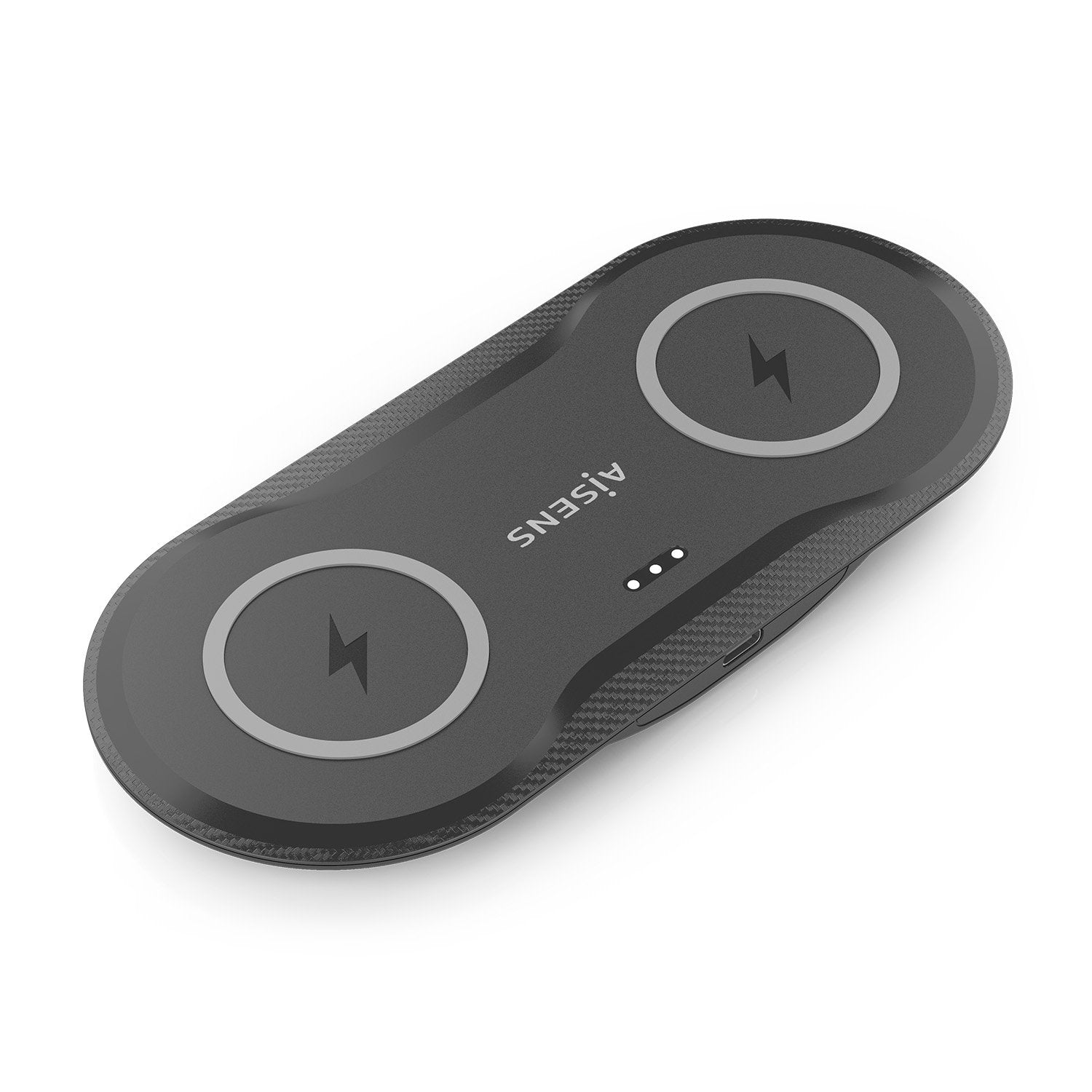 Aisens Cargador Inalambrico Usb-C 15w 2 En 1 Para Movil Auriculares, Negro