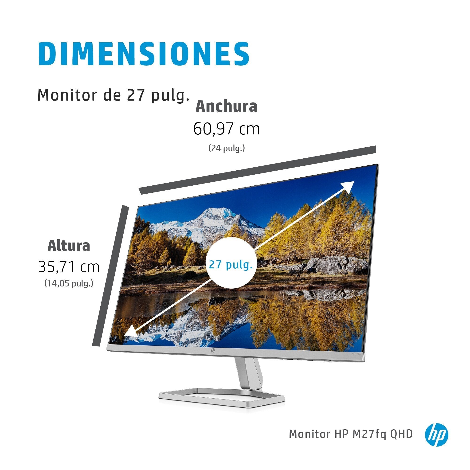 Monitor Hp M27fq 27" Ips Qhd 75hz 300cd/M2 5ms 2xhdmi Dp 2h4b5e9 # Abb